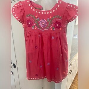 Boden Coral-Pink Embroidered Dress